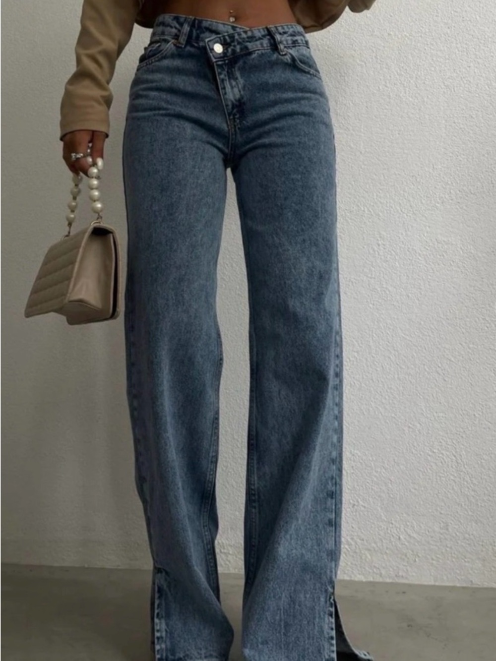 Piral Cross Button Straight Jeans – Size S